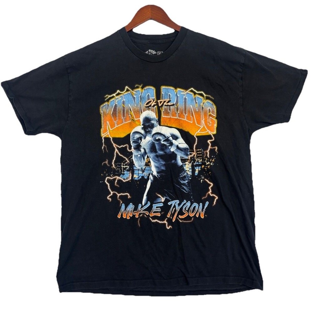 Mike Tyson King of the Ring Graphic T Shirt XL Black Boxing Fighter Tee